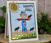 गैलरी व्यूवर में इमेज लोड करें, Gina K. Designs - Stamps - Autumn Scarecrow. Autumn Scarecrow is a stamp set by Debrah Warner. This set is made of premium clear photopolymer and measures 6" X 8". Made in the USA. Available at Embellish Away located in Bowmanville Ontario Canada. Card design by Karen Hightower.