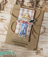 गैलरी व्यूवर में इमेज लोड करें, Gina K. Designs - Stamps - Autumn Scarecrow. Autumn Scarecrow is a stamp set by Debrah Warner. This set is made of premium clear photopolymer and measures 6" X 8". Made in the USA. Available at Embellish Away located in Bowmanville Ontario Canada. Card design by Brand Ambassador.