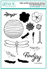Cargar imagen en el visor de la galería, Gina K. Designs - Stamps - Joy In The Ordinary. Joy in the Ordinary is a stamp set by Lisa Hetrick. This set is made of premium clear photopolymer and measures 6" X 8". Made in the USA. Available at Embellish Away located in Bowmanville Ontario Canada.
