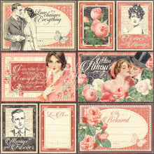 Load image into Gallery viewer, Graphic 45 - Collector's Edition Pack 12"X12" - Mon Amor. The perfect addition to your cards, scrapbooks and other paper crafts! This package contains 24 12x12 inch double-sided papers in 12 designs (two of each design). Archival quality. Made in USA. Available at Embellish Away located in Bowmanville Ontario Canada.
