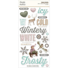 Load image into Gallery viewer, Simple Stories - Foam Stickers - 49/Pkg - Simple Vintage Winter Woods. If you want to add a bit of dimension to your projects these foam stickers will do the job. Available at Embellish Away located in Bowmanville Ontario Canada.