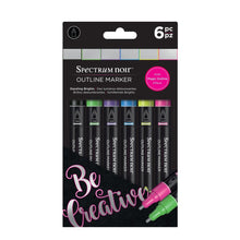 將圖片載入圖庫檢視器 Spectrum Noir - Outline Markers - 6/Pkg - Dazzling Brights. These are metallic markers with a difference! Each holds two colours, an intense metallic silver with a vivid colour outline that will magically appear with every stroke. Perfect for doodling, coloring, lettering embellishing and more. 6 Colours (Cool Graphite, Citrus Green, Amethyst Purple, Azure Blue, Zesty Yellow and Neon Pink). Available at Embellish Away located in Bowmanville Ontario Canada.