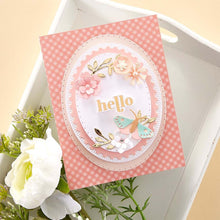 Load image into Gallery viewer, Spellbinders - Etched Dies By Becca Feeken - Postage Edge Ovals. Postage Edge Ovals Etched Dies are from the Postage Edge Shapes Collection by Becca Feeken and has six thin metal cutting dies. Available at Embellish Away located in Bowmanville Ontario Canada. card by brand ambassador.