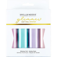 將圖片載入圖庫檢視器 Spellbinders - Glimmer Foil Variety Pack - 4/Pkg - Satin Pastels. Satin Pastels Variety Pack comes in four different colors. Each roll is 15-foot with a width of 5-inches. Colors include Pastel Peach, Pastel Lavender, Pastel Mint, and Pastel Pink. Available at Embellish Away located in Bowmanville Ontario Canada.