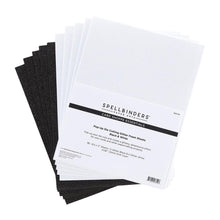 गैलरी व्यूवर में इमेज लोड करें, Spellbinders - Glitter Foam Sheets 8.5"X11" - 10/Pkg - Black & White. Pop-Up Die Cutting Glitter Foam Sheets Black & White is a pack of 10 EVA foam sheets. It includes five sheets each of Glitter Black and Glitter White. Available at Embellish Away located in Bowmanville Ontario Canada.
