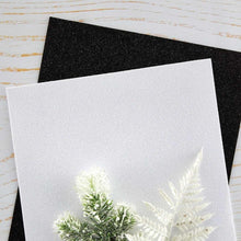 गैलरी व्यूवर में इमेज लोड करें, Spellbinders - Glitter Foam Sheets 8.5"X11" - 10/Pkg - Black & White. Pop-Up Die Cutting Glitter Foam Sheets Black & White is a pack of 10 EVA foam sheets. It includes five sheets each of Glitter Black and Glitter White. Available at Embellish Away located in Bowmanville Ontario Canada.