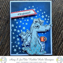 Load image into Gallery viewer, The Rabbit Hole Designs - 6x6 Stencil - Aim for the Stars. The Rabbit Hole Designs is proud to bring you our Made in the U.S.A 6x6 Stencils that will soon become an essential in your paper crafting and mixed media projects. You can paint, spray, mist, spritz, airbrush, sponge, doodle, mask, and so more! Try them out on card stock, canvas, cork, chipboard, acetate, and fabric.. Available at Embellish Away located in Bowmanville Ontario Canada. card design by Amy S.