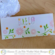 Cargar imagen en el visor de la galería, The Rabbit Hole Designs - 6x6 Stencil - Build your Garden. The Rabbit Hole Designs is proud to bring you our Made in the U.S.A 6x6 Stencils that will soon become an essential in your paper crafting and mixed media projects. You can paint, spray, mist, spritz, airbrush, sponge, doodle, mask, and so more! Try them out on card stock, canvas, cork, chipboard, acetate, and fabric. You are only limited by your imagination. Available at Embellish Away located in Bowmanville Ontario Canada. Card design by Lauren Z.