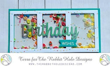 Cargar imagen en el visor de la galería, The Rabbit Hole Designs - Stamp Set - Birthday - Scripty - 3x4. Deeply etched, clear photopolymer stamps for precise placement. The word Birthday is sized so that it may be stamped onto the shadow layer from the coordinating dies (sold separately). Made in USA. Coordinates with Birthday - Scripty Word with Shadow Layer Dies. Available at Embellish Away located in Bowmanville Ontario Canada. Card design by Terra.