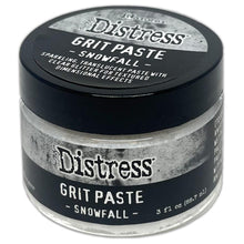 Load image into Gallery viewer, Tim Holtz - Distress Grit Paste - 3oz - Snowfall. Add a touch of texture to Winter Holiday creations. Snowfall Grit Paste is a dimensional translucent medium infused with a clear glitter that dries to a textured sparkle finish. Available at Embellish Away located in Bowmanville Ontario Canada.
