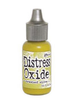 Charger l'image dans la galerie, Tim Holtz - Distress Oxides Reinker. Tim Holtz-Ranger Distress Oxides Reinkers. This water-reactive dye and pigment ink fusion creates an oxidized effect when sprayed with water. Use to re-ink Distress Oxide Ink Pads (sold separately). Available at Embellish Away located in Bowmanville Ontario Canada. Crushed Olive