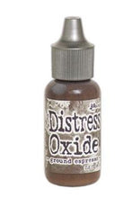 Charger l'image dans la galerie, Tim Holtz-Ranger Distress Oxides Reinkers. This water-reactive dye and pigment ink fusion creates an oxidized effect when sprayed with water. Use to re-ink Distress Oxide Ink Pads (sold separately). Available at Embellish Away located in Bowmanville Ontario Canada. Ground Espresso