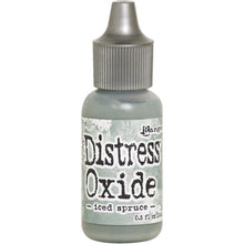 Charger l'image dans la galerie, Tim Holtz-Ranger Distress Oxides Reinkers. This water-reactive dye and pigment ink fusion creates an oxidized effect when sprayed with water. Use to re-ink Distress Oxide Ink Pads (sold separately). Available at Embellish Away located in Bowmanville Ontario Canada. Iced Spruce