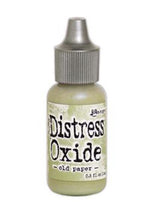 Charger l'image dans la galerie, Tim Holtz-Ranger Distress Oxides Reinkers. This water-reactive dye and pigment ink fusion creates an oxidized effect when sprayed with water. Use to re-ink Distress Oxide Ink Pads (sold separately). Available at Embellish Away located in Bowmanville Ontario Canada. Old Paper.
