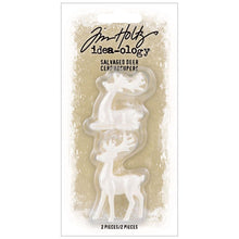 Cargar imagen en el visor de la galería, Tim Holtz - Idea-Ology - Salvaged Deer - 2/Pkg. Three-dimensional, miniature, and oh so cute. These Tim Holtz Salvaged Deer are resin figurines that can be altered with paints, inks or glitter and added to any decor piece, alter art project or handmade gift. Available at Embellish Away located in Bowmanville Ontario Canada.