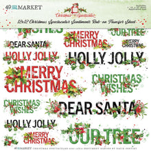 Cargar imagen en el visor de la galería, 49 And Market - Rub-Ons 12"X12" - Christmas Spectacular 2023 - Sentiments. One 12"x12" sheet of rub-on transfers. A variety of various sentiments in black and white. They can be applied to a variety of clean surfaces for a unique and beautiful effect. Available at Embellish Away located in Bowmanville Ontario Canada.
