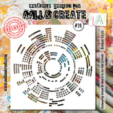 Load image into Gallery viewer, AALL &amp; Create - Stencil - 28 - Vortex. Size: 15.4x15.4 | 6"x6". Available at Embellish Away located in Bowmanville Ontario Canada.
