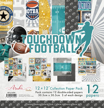 Load image into Gallery viewer, Asuka Studio -  12X12 Collection Pack - Touchdown Football. 12 sheets, 80lbs double sided. Available at Embellish Away located in Bowmanville Ontario Canada.
