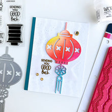 Charger l'image dans la galerie, Catherine Pooler - Background Stamp - Fan Dance. The Fan Dance Background Stamp brings the beauty and lines of decorative fans in motion to your card base. Stamp in any color you chose to create a lovely pattern to your card. Available at Embellish Away located in Bowmanville Ontario Canada. Example by brand ambassador.
