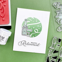 Charger l'image dans la galerie, Catherine Pooler - Background Stamp - Hooray for Confetti. The Hooray for Confetti Background Stamp has swirls of confetti to create a festive look. Ink up in whatever color to fit your occasion or some metallic ink for a sparkly look. Available at Embellish Away located in Bowmanville Ontario Canada. Example by brand ambassador.

