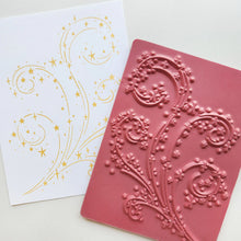 Charger l'image dans la galerie, Catherine Pooler - Background Stamp - It's Magic. Inspired by the beloved Swirling Snow and Blowing Leaves designs, this stamp features a captivating swirl of dazzling stars that will bring a touch of Christmas magic to your cards. Available at Embellish Away located in Bowmanville Ontario Canada.

