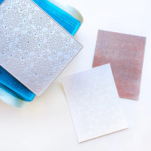 Load image into Gallery viewer, Catherine Pooler - Cover Plate Die - Tin Punch Snowflakes. An intricate pattern of snowflakes made from delicate dots. Available at Embellish Away located in Bowmanville Ontario Canada.
