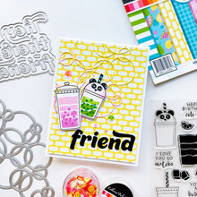 Load image into Gallery viewer, Catherine Pooler - Die - Bubblin'.  Your cards and projects will be bubblin' over with fun when you add the Bubblin' Die. This die of connected bubbles will add a fun element to your card background and could also be used to create a stenciled effect. Available at Embellish Away located in Bowmanville Ontario Canada. Example by brand ambassador.
