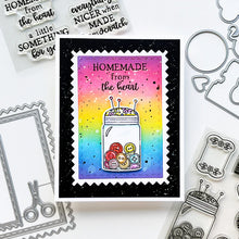 Load image into Gallery viewer, Catherine Pooler - Dies - A Cut Above. The A Cut Above Dies is a pinking cut edge frame die with layers and a little sewn tag die. The tiny snips are just the cutest addition! Available at Embellish Away located in Bowmanville Ontario Canada. Eaxample by brand ambassador.
