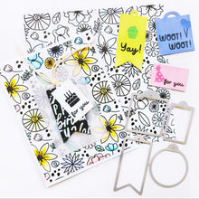 Cargar imagen en el visor de la galería, Catherine Pooler - Dies - Mini Tag. When you need a little pop- the Mini Tag Dies will be a go-to favorite! This set of tag dies are great cut from patterned paper for a little pop. Use them with sentiments to create a cute addition to any card or gift. Available at Embellish Away located in Bowmanville Ontario Canada. Example by Catherine Pooler Designs.

