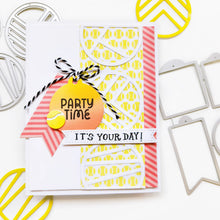 Cargar imagen en el visor de la galería, Catherine Pooler - Dies - Mini Tag. When you need a little pop- the Mini Tag Dies will be a go-to favorite! This set of tag dies are great cut from patterned paper for a little pop. Use them with sentiments to create a cute addition to any card or gift. Available at Embellish Away located in Bowmanville Ontario Canada. Example by Catherine Pooler Designs.
