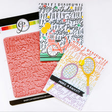 Charger l'image dans la galerie, Catherine Pooler - Dies - Your Serve. Create a feature die cut tennis racket. This large die set was created to allow you to build your own racket and ball in the colors of your choice. Available at Embellish Away located in Bowmanville Ontario Canada. Card example by Catherine Pooler.
