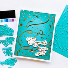 Charger l'image dans la galerie, Catherine Pooler - Hot Foil Plate - Hooray for Confetti. Grab some glimmery foil and create a festive background that will sparkle and shine. Perfect for any festive occasion from New Year to Birthdays &amp; more. Available at Embellish Away located in Bowmanville Ontario Canada. Example by brand ambassador.
