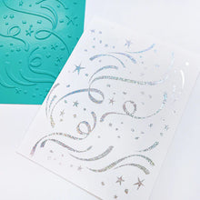 Charger l'image dans la galerie, Catherine Pooler - Hot Foil Plate - Hooray for Confetti. Grab some glimmery foil and create a festive background that will sparkle and shine. Perfect for any festive occasion from New Year to Birthdays &amp; more. Available at Embellish Away located in Bowmanville Ontario Canada. Example by brand ambassador.
