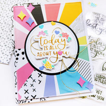 Charger l'image dans la galerie, Catherine Pooler - Hot Foil Plates and Dies - Best Birthday Yet. Create birthday cards with hot foiled sentiments with the Best Birthday Yet Hot Foil Plates and Dies. This set of four hot foil sentiments are perfect for bringing the bling to birthday! Available at Embellish Away located in Bowmanville Ontario Canada. Example by Catherine Pooler.
