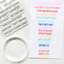 Load image into Gallery viewer, Catherine Pooler - One Liners Sentiments Stamp Set - Birthday. Available at Embellish Away located in Bowmanville Ontario Canada. Example by brand ambassador.
