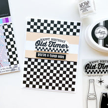 Load image into Gallery viewer, Catherine Pooler - Patterned Paper - Arnold's Drive-In. It's going to be "happy days" for your craft projects with the Arnold's Drive-In Patterned Paper Pack. Available at Embellish Away located in Bowmanville Ontario Canada. Card example by brand ambassador.
