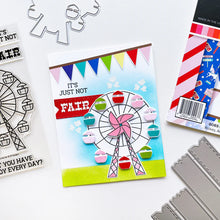 Load image into Gallery viewer, Catherine Pooler - Patterned Paper - Blue Ribbon. This pack of 6x6 paper features festive images from the fair like carousel horses and corn dogs and snow cones! Available at Embellish Away located in Bowmanville Ontario Canada. Example by brand ambassador.
