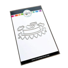 गैलरी व्यूवर में इमेज लोड करें, Catherine Pooler - Pieces &amp; Sentiments Stamp &amp; Die Set - Party. Add banners and sentiments to all of you cards with the Party Pieces &amp; Sentiments Stamp Set! Pair it with the Fruitfully Frosted Stamp Set for a fun fruit cake design. Available at Embellish Away located in Bowmanville Ontario Canada
