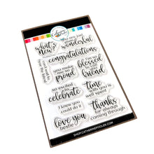 Load image into Gallery viewer, Catherine Pooler - Sentiments Stamp Set - Nice Things to Say. The Nice Things to Say Sentiments Stamp Set is packed with a variety of beautiful sentiments for all occasions from thanks to congrats! Available at Embellish Away located in Bowmanville Ontario Canada.
