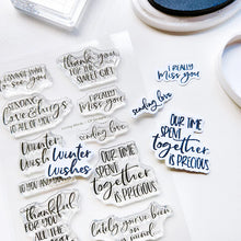 Load image into Gallery viewer, Catherine Pooler - Sentiments Stamp &amp; Die - Loving Words. Holiday and year round sentiments. Available at Embellish Away located in Bowmanville Ontario Canada.
