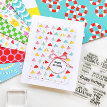 Load image into Gallery viewer, Catherine Pooler - Sentiments Stamp &amp; Die Set - Sunny Birthday. Available at Embellish Away located in Bowmanville Ontario Canada. Example by Catherine Pooler Designs Ambassador.
