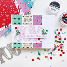 Load image into Gallery viewer, Catherine Pooler - Sequin Mix - Reykjavik. Reykjavík Sequin Mix adds a touch of playful elegance to your holiday projects. This iridescent mix features vibrant red and green sequins with soft pops of pink and icy blue. Available at Embellish Away located in Bowmanville Ontario Canada. Card example by Catherine Pooler Designs.
