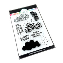Load image into Gallery viewer, Catherine Pooler - Stamp &amp; Die Set - April Showers. Use the four (4) dies in the April Showers Dies set to cut out the clouds from the April Showers Stamp Set for lots of pattern play. Illustrated by Elizabeth Silver.  Available at Embellish Away located in Bowmanville Ontario Canada.
