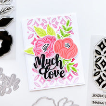 Load image into Gallery viewer, Catherine Pooler - Stamp Set - Baroque Garden. Don't you love a sophisticated floral? The background design stamp in the Baroque Garden Stamp Set will pair perfectly with floral layering. Grab one of the sentiments to round out your card. Available at Embellish Away located in Bowmanville Ontario Canada. Example by brand ambassador.
