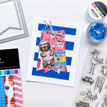 Charger l'image dans la galerie, Catherine Pooler - Stamp &amp; Die Set - Ahoy Matey. Get ready for a swashbuckling good time in your crafty space! The Ahoy Matey Stamp Set and its coordinating dies includes a cast of the cutest North East Coast fisherman you have ever seen! Available at Embellish Away located in Bowmanville Ontario Canada. Example by brand ambassador.
