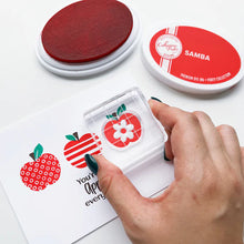 Load image into Gallery viewer, Catherine Pooler - Stamp &amp; Die Set - Appley Ever After. An apple a day brings card making hoorays! The Appley Ever After Stamp &amp; Die Set couldn't be any sweeter! This set features mod patterned apple stamps with all the extras! Available at Embellish Away located in Bowmanville Ontario Canada. Example by brand ambassador.
