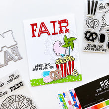 Load image into Gallery viewer, Catherine Pooler - Stamp &amp; Die Set - At the Fair. The icon of the fair coming to town is the Ferris Wheel. The At the Fair Stamp Set and coordinating dies features a Ferris Wheel stamp with a fill in for each car. Available at Embellish Away located in Bowmanville Ontario Canada. Example by brand ambassador.
