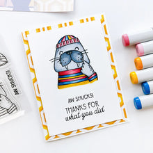 Load image into Gallery viewer, Catherine Pooler - Stamp &amp; Die Set - Aw Shucks. Meet the cutest fisherman on the seas! The Aw Shucks Stamp &amp; Die Set features a line art walrus that coordinates with the Ahoy Matey Stamp Set. Available at Embellish Away located in Bowmanville Ontario Canada. Example by brand ambassador.
