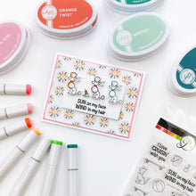 Load image into Gallery viewer, Catherine Pooler - Stamp &amp; Die Set - Boardwalk Cruisers. These perky pal cats and dogs love some fun. This stamp set includes pets that are ready to roll on their skateboard or longboard, play in the sand or eat your dropped ice cream cone! Available at Embellish Away located in Bowmanville Ontario Canada. Card example by Catherine Pooler Designs.
