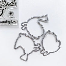 Load image into Gallery viewer, Catherine Pooler - Stamp &amp; Die Set - Flock of Friends. The Flock of Friends Set will warm your heart with its scarf clad birdies and loving sentiments. Use the Flock of Friends Dies to pop out the lovely birdies. Available at Embellish Away located in Bowmanville Ontario Canada
